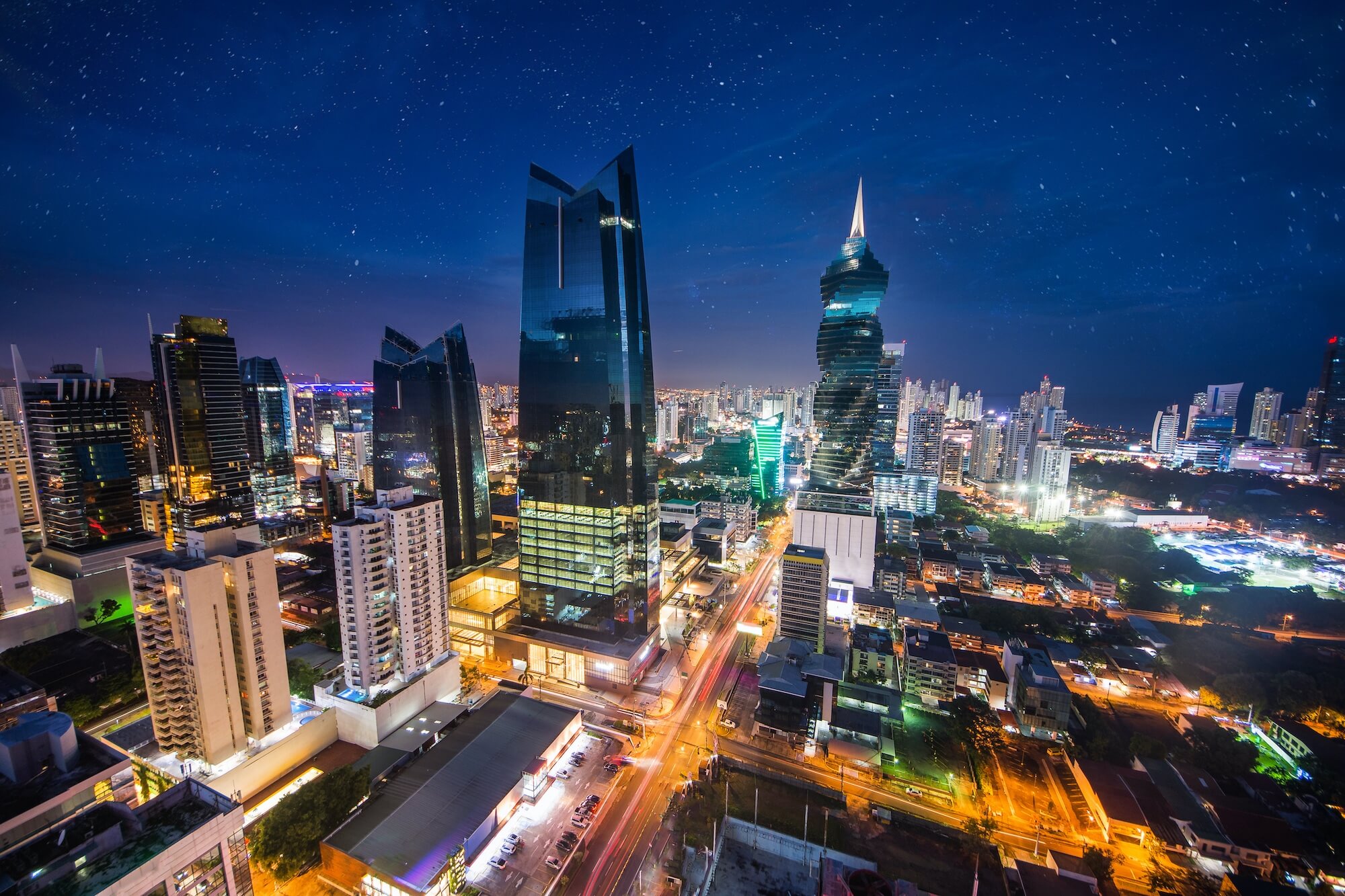 Panama City Night Skyline